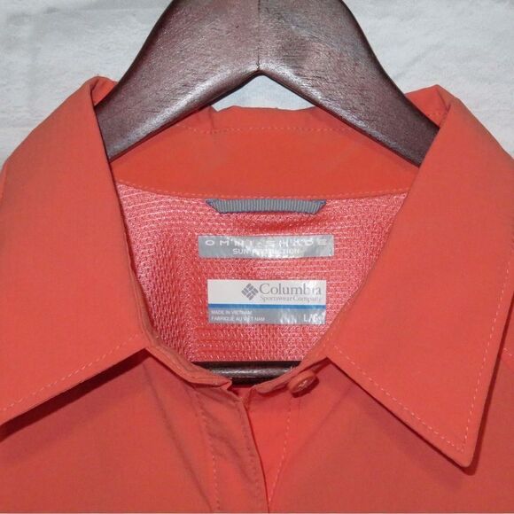 Salmon colour Columbia casual down button - Picture 3 of 5